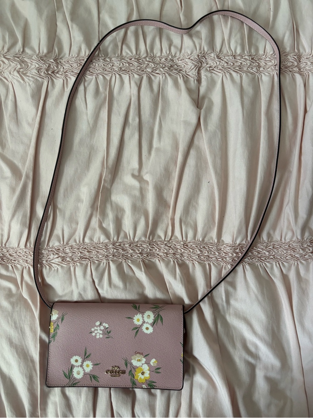 Coach Pink Floral Leather Crossbody